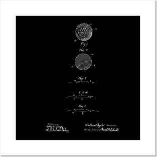 Golf Ball Vintage Patent Hand Drawing Posters and Art